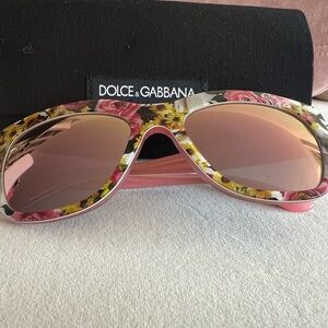 Dolce & Gabbana Floral Sunglasses - Pink and Yellow Accents